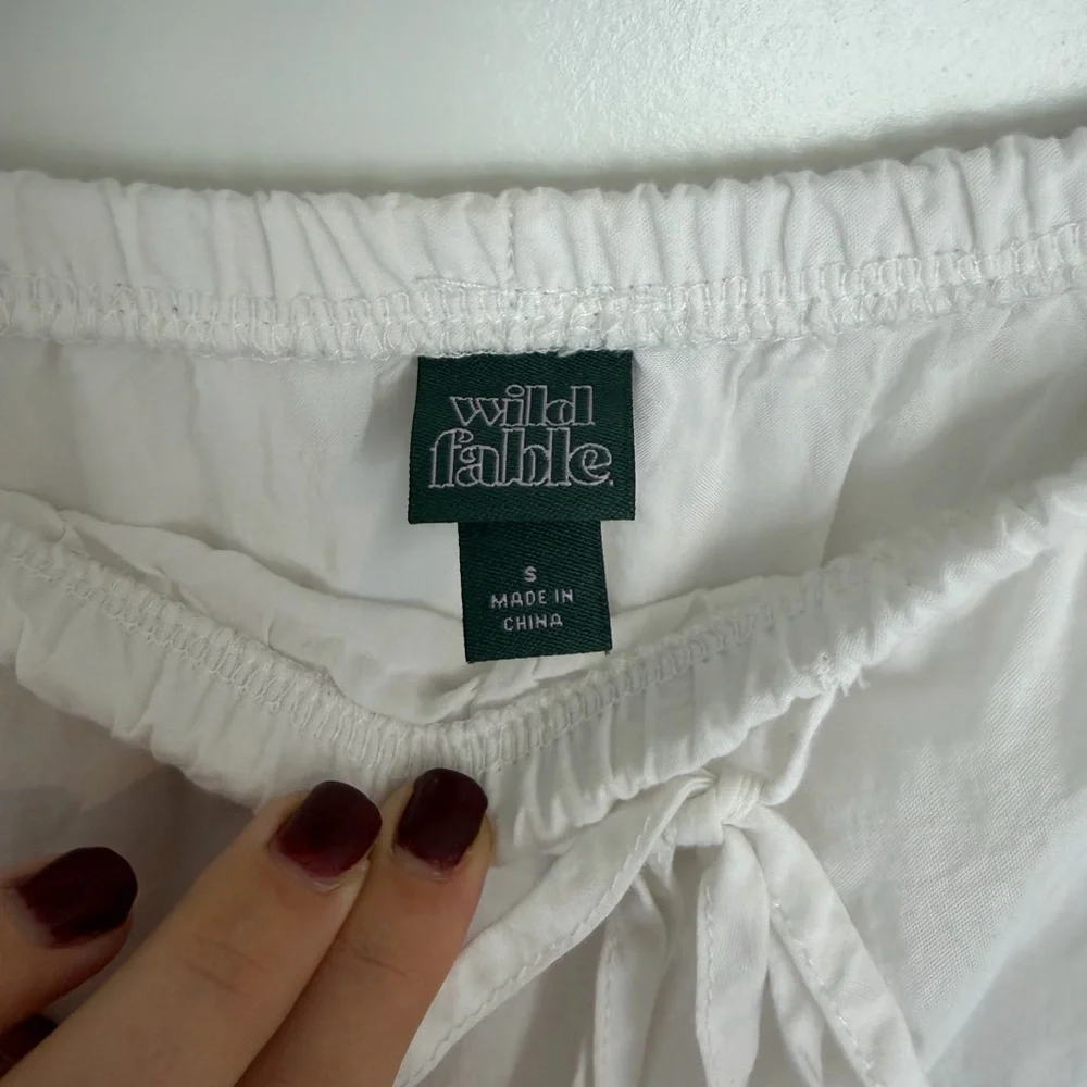 Wild Fable White Tiered Flowey Maxi Skirt Small - Picture 3 of 4